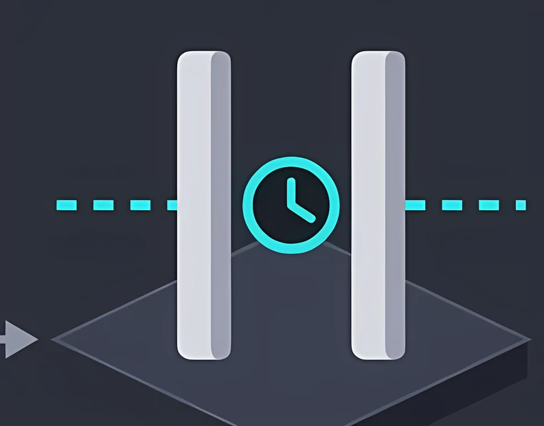 Two physical panels with a clock between them: LUV opens only within its access window
