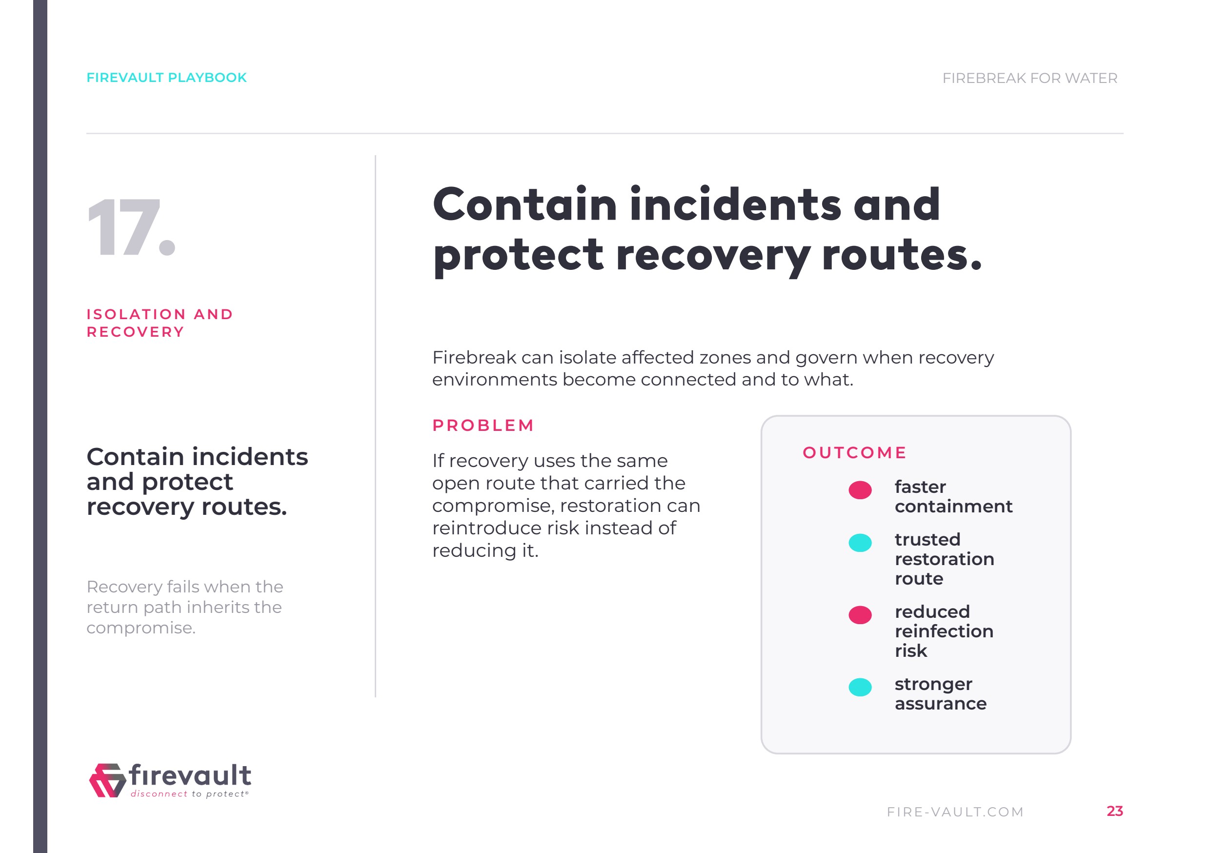 Control for Water: Deployment Playbook preview, Isolation and recovery