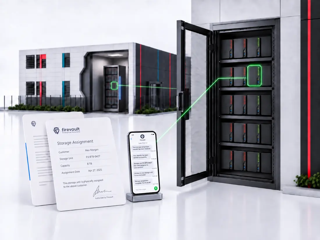 A storage assignment and registered phone beside hardware assigned to one customer