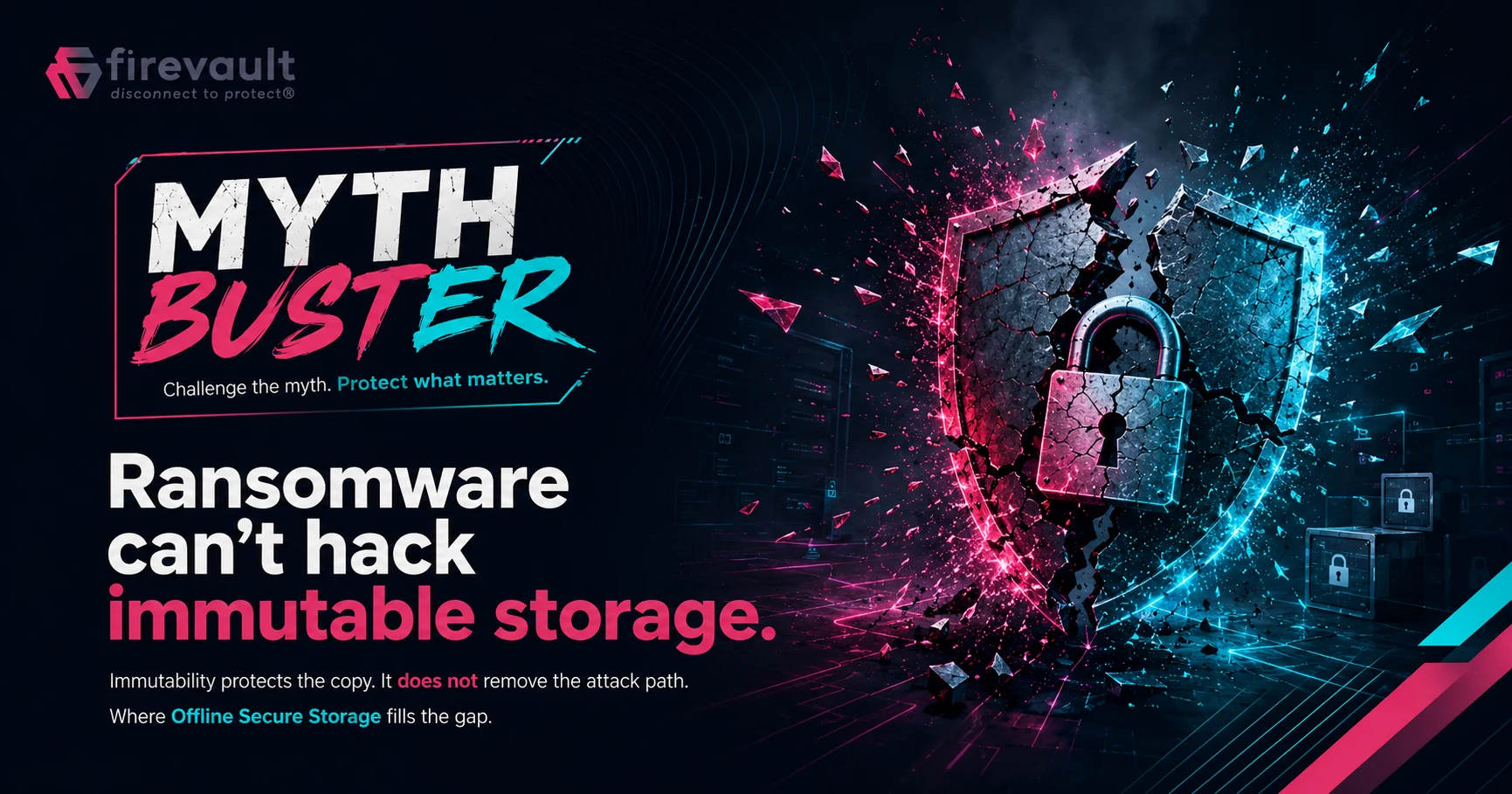 Myth Buster: "Ransomware cannot hack immutable storage" — Firevault Offline Secure Storage insight