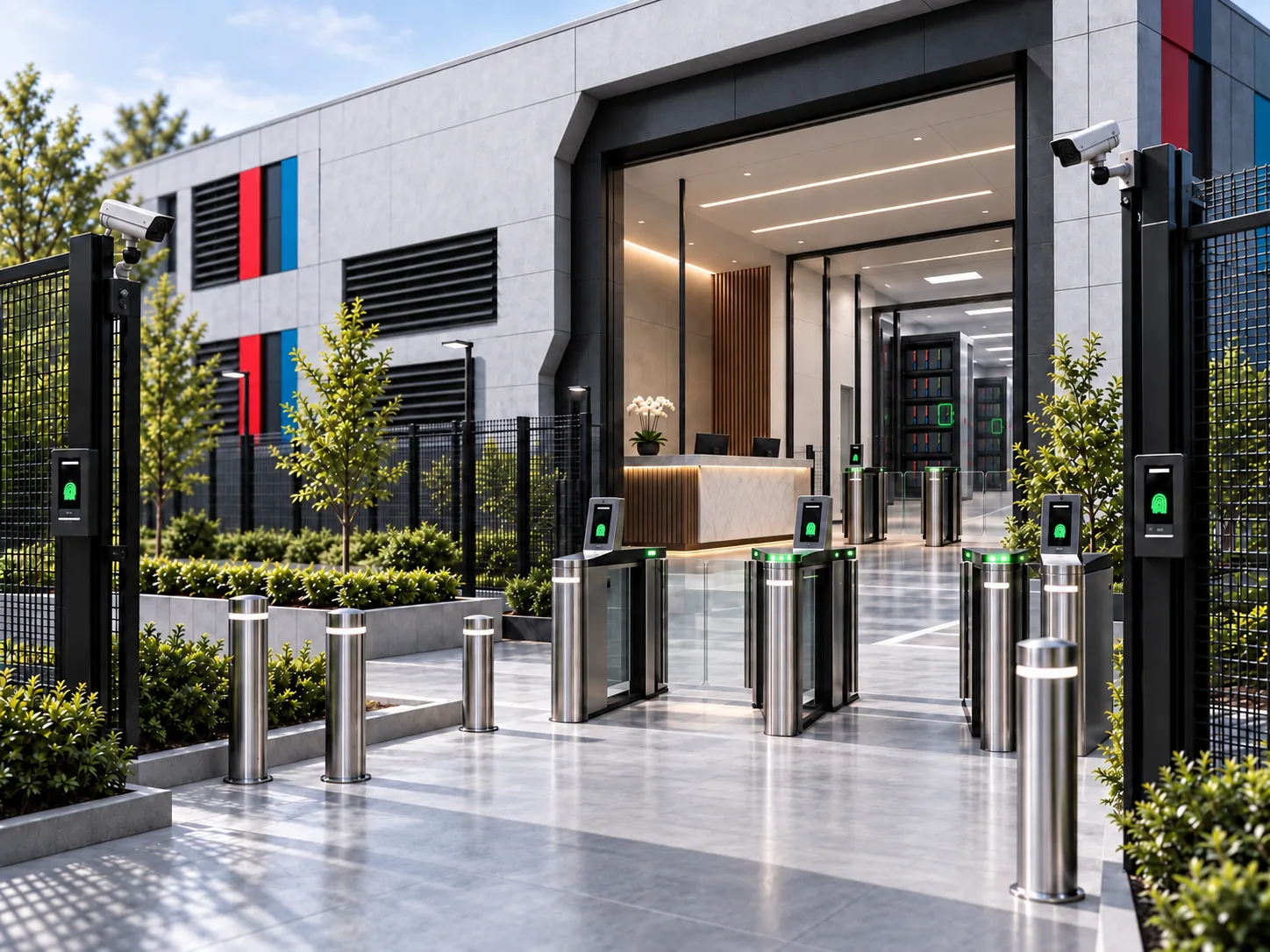 Secured Firevault Bunker entrance with biometric entry and monitored access